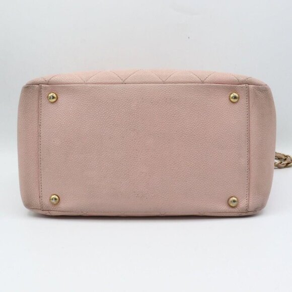 Authentic CHANEL Caviar Petite Timeless Shopper Tote Quilted Shoulder Bag Pink - Picture 7 of 9